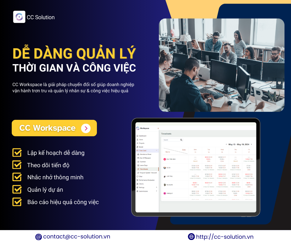 Tối ưu quản lý và sắp xếp dự án cùng CC Workspace